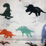BAMBOO MUSLIN SWADDLE, DINOSAUR