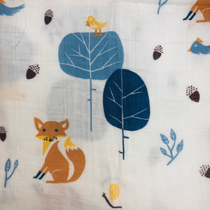 BAMBOO MUSLIN SWADDLE, FOREST ANIMAL