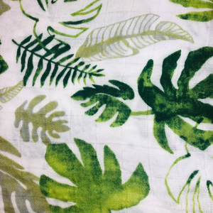 BAMBOO MUSLIN SWADDLE, PALM FRONDS